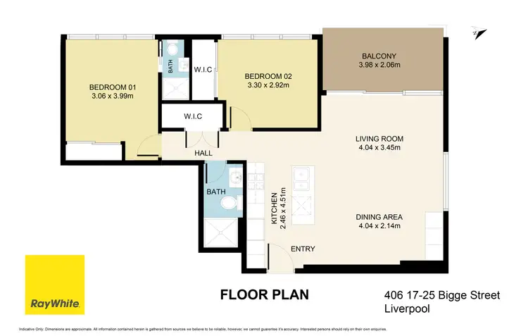 Floorplan of Homely unit listing, 406/19-25 Bigge Street, Liverpool NSW 2170