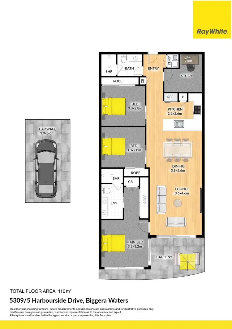 Floorplan of Homely apartment listing, 5309/5 Harbour Side Court, Biggera Waters QLD 4216