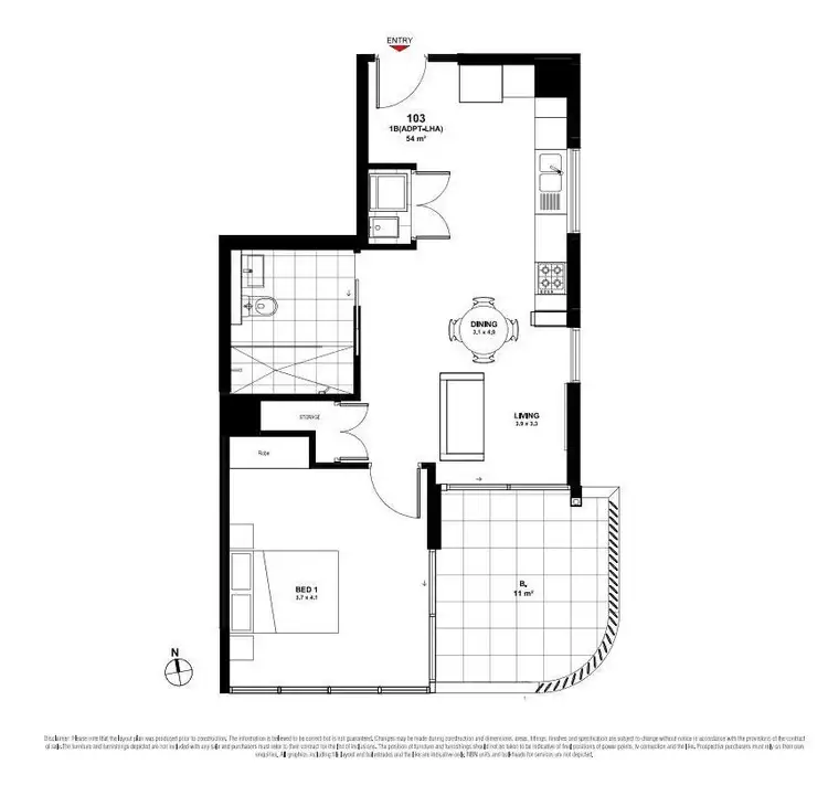 Floorplan of Homely apartment listing, 303/6 Stanley Street, Kogarah NSW 2217