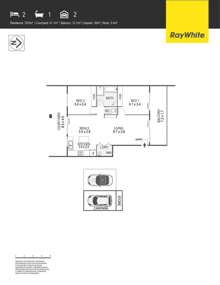 Floorplan of Homely unit listing, 2/16 David Miller Crescent, Casey ACT 2913