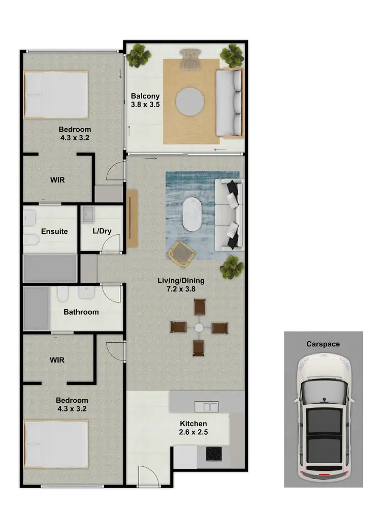 Floorplan of Homely apartment listing, 126/29 Rochat Avenue, Banyo QLD 4014