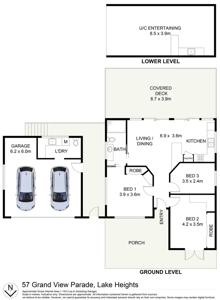 Floorplan of Homely house listing, 57 Grand View Parade, Lake Heights NSW 2502