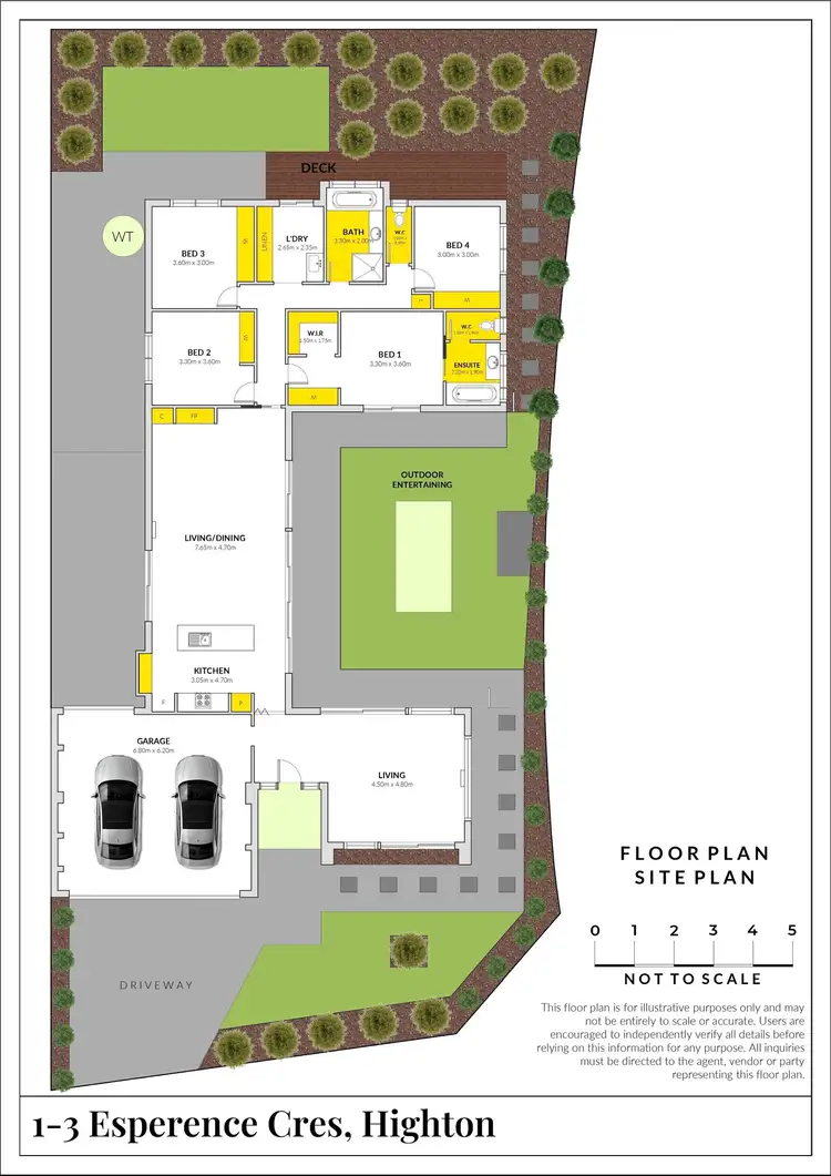 Floorplan of Homely house listing, 1-3 Esperence Crescent, Highton VIC 3216