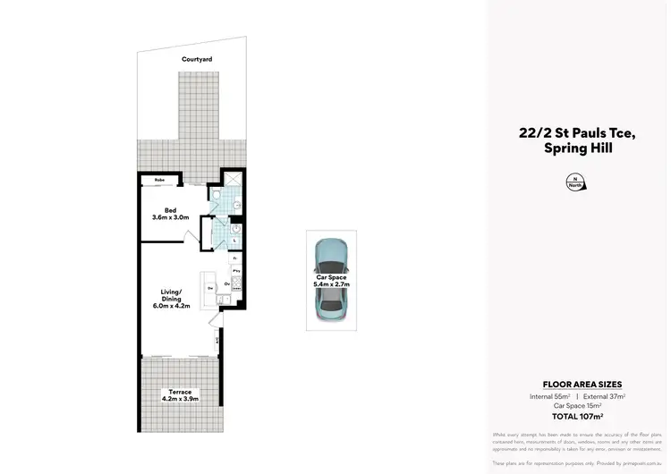 Floorplan of Homely apartment listing, 22/2 Saint Pauls Terrace, Spring Hill QLD 4000