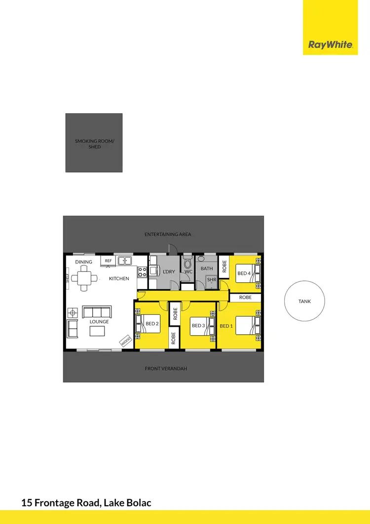 Floorplan of Homely house listing, 15 Frontage Road, Lake Bolac VIC 3351