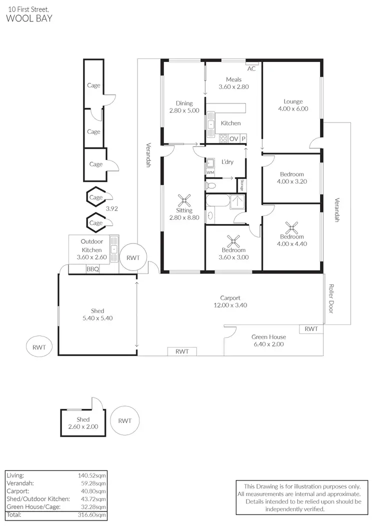 Floorplan of Homely house listing, 10 First Street, Wool Bay SA 5575