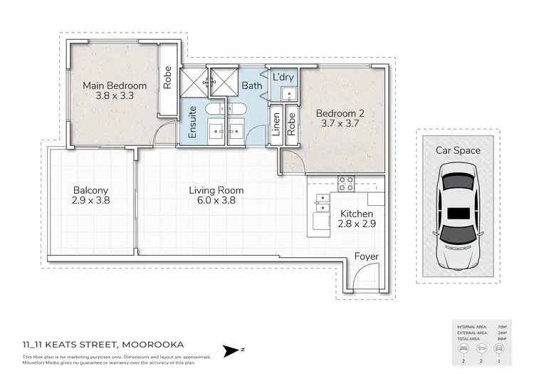 Floorplan of Homely apartment listing, 11/11 Keats Street, Moorooka QLD 4105