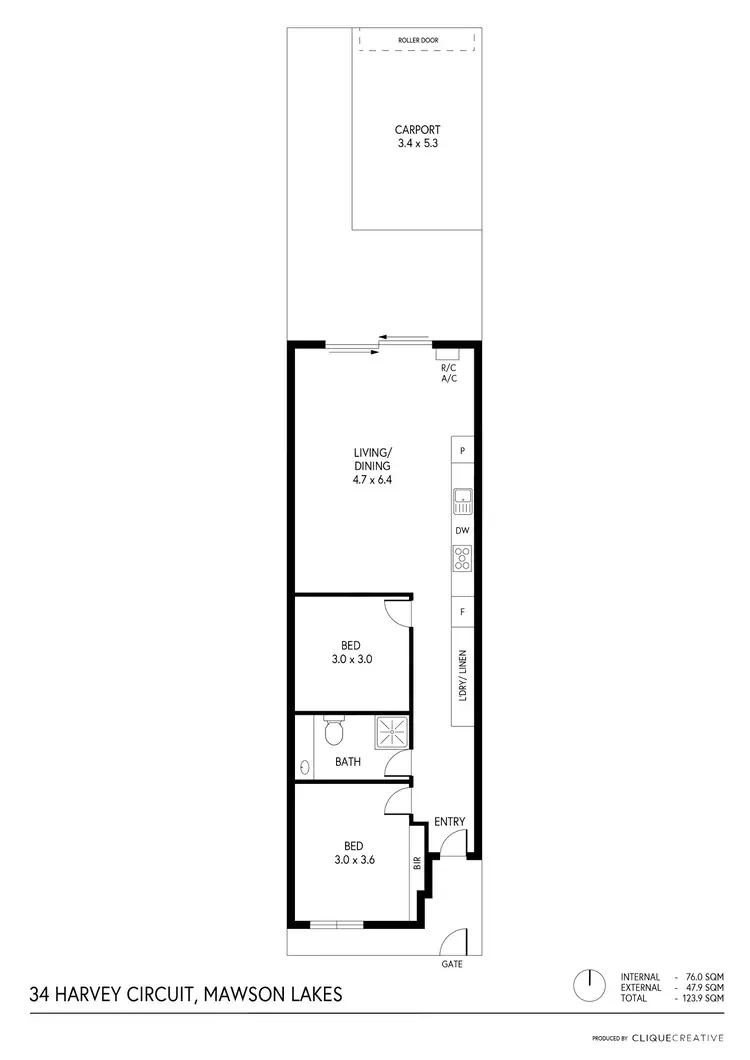 Floorplan of Homely apartment listing, 34 Harvey Circuit, Mawson Lakes SA 5095