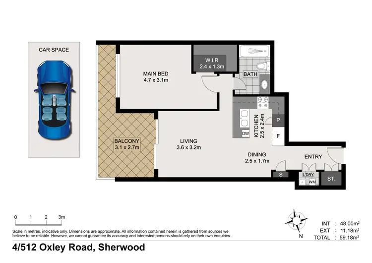 Floorplan of Homely unit listing, 4/512 Oxley Road, Sherwood QLD 4075
