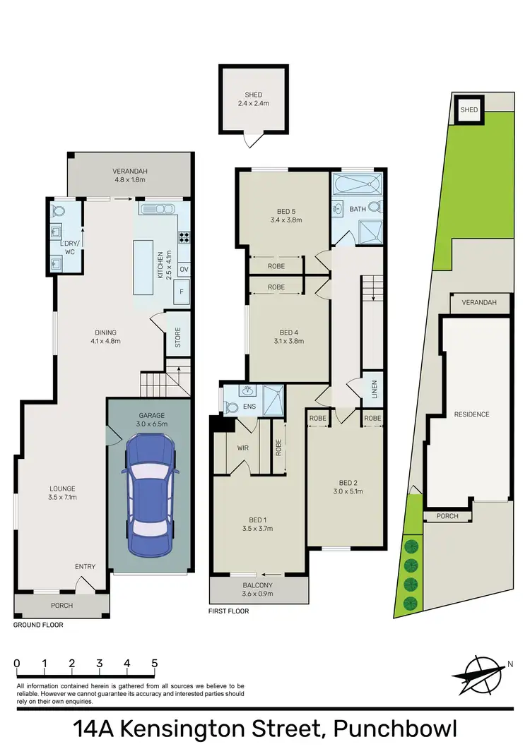 Floorplan of Homely semi-detached listing, 14A Kensington Street, Punchbowl NSW 2196