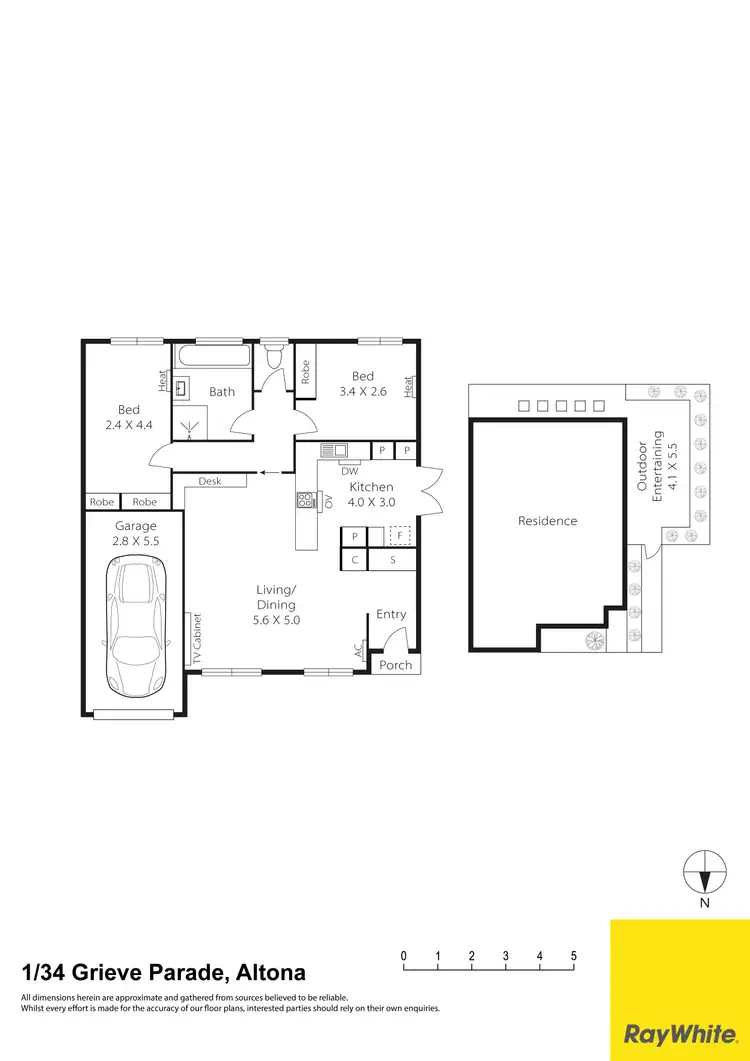 Floorplan of Homely unit listing, 1/34 Grieve Parade, Altona VIC 3018