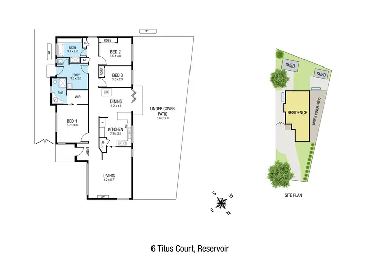 Floorplan of Homely house listing, 6 Titus Court, Reservoir VIC 3073