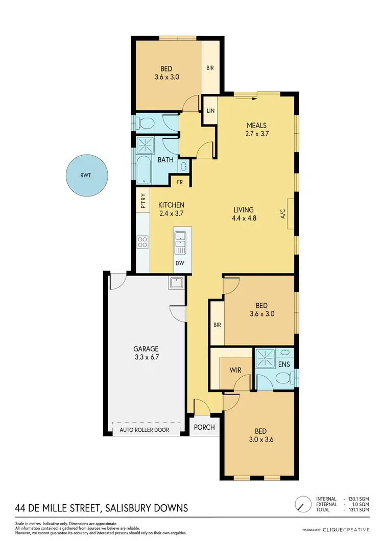Floorplan of Homely house listing, 44 De Mille Street, Salisbury Downs SA 5108