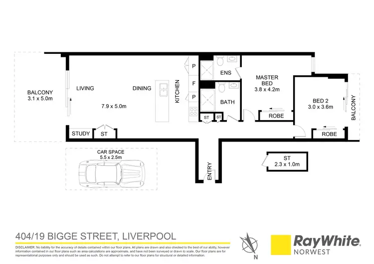 Floorplan of Homely apartment listing, 404/19 Bigge Street, Liverpool NSW 2170