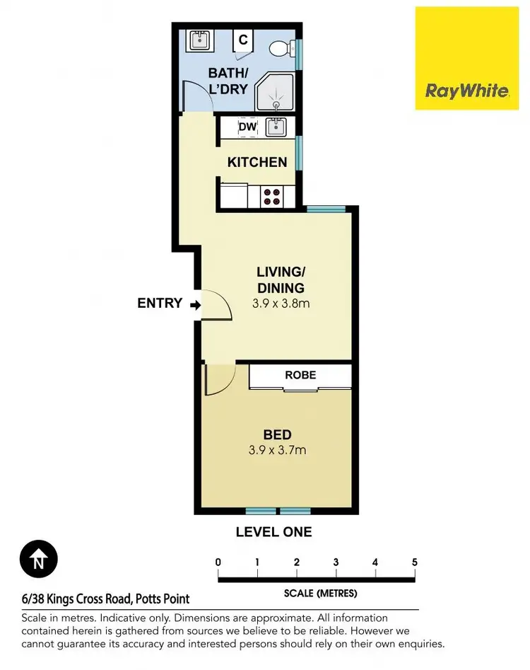 Floorplan of Homely apartment listing, 6/38-40 Kings Cross Road, Potts Point NSW 2011