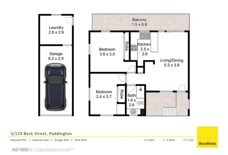 Floorplan of Homely apartment listing, 5/124 Beck Street, Paddington QLD 4064