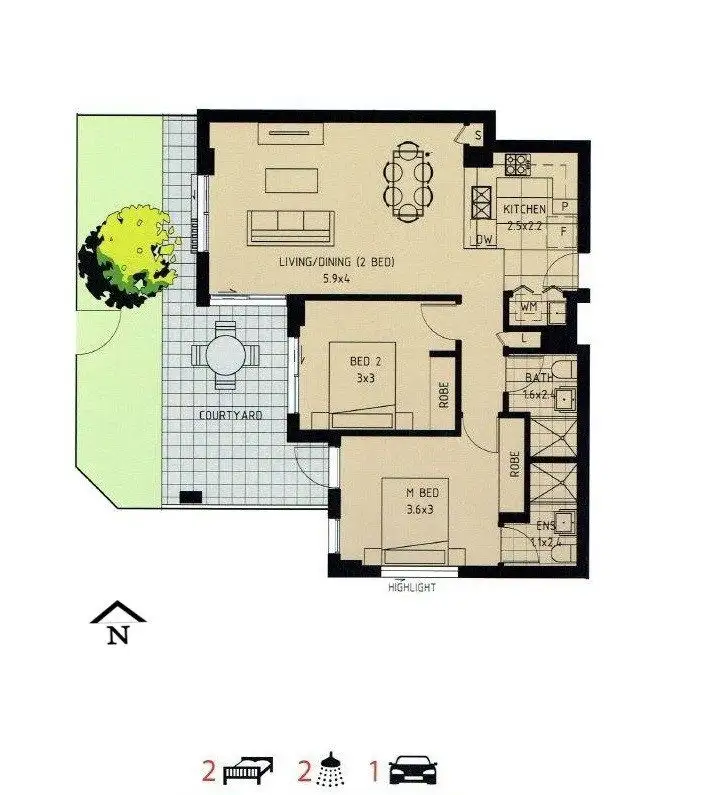 Floorplan of Homely apartment listing, 95/212-216 Mona Vale Road, St Ives NSW 2075