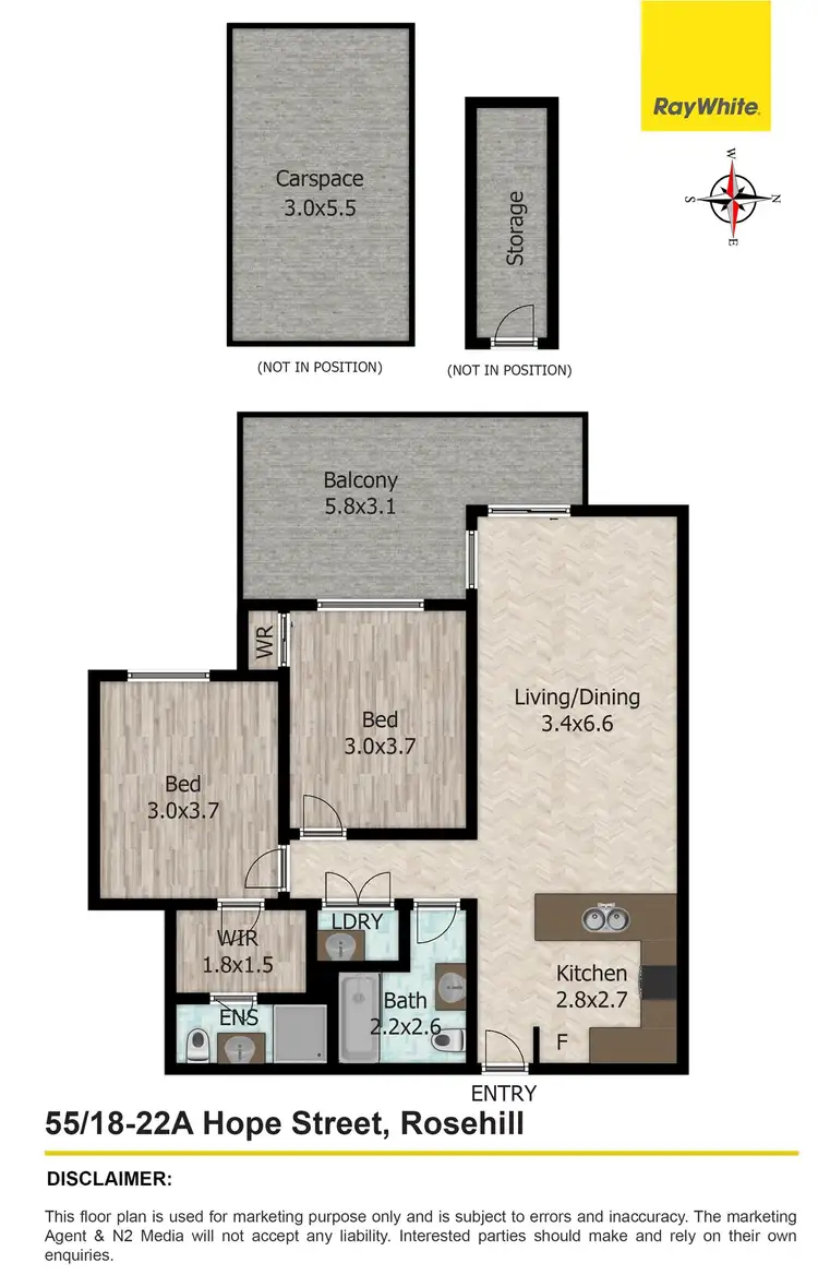 Floorplan of Homely unit listing, 55/18-22A Hope Street, Rosehill NSW 2142