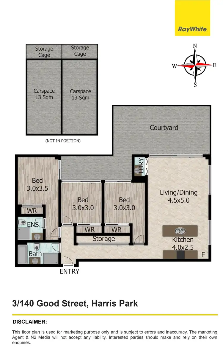 Floorplan of Homely unit listing, 3/140 Good Street, Harris Park NSW 2150