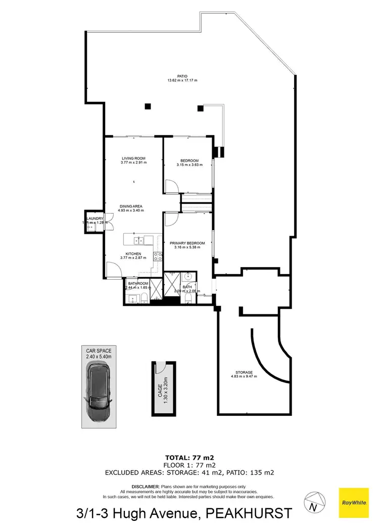 Floorplan of Homely apartment listing, 3/1 Hugh Avenue, Peakhurst NSW 2210