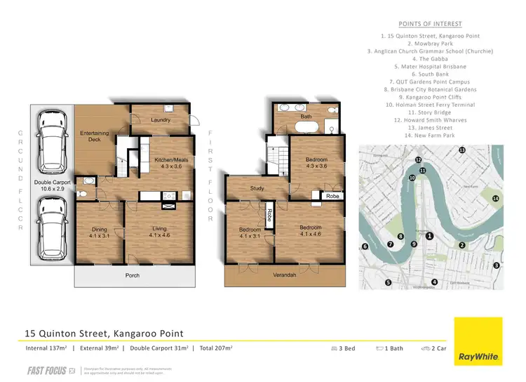 Floorplan of Homely house listing, 15 Quinton Street, Kangaroo Point QLD 4169