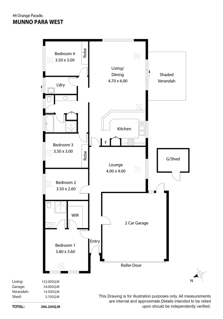 Floorplan of Homely house listing, 44 Orange Parade, Munno Para West SA 5115