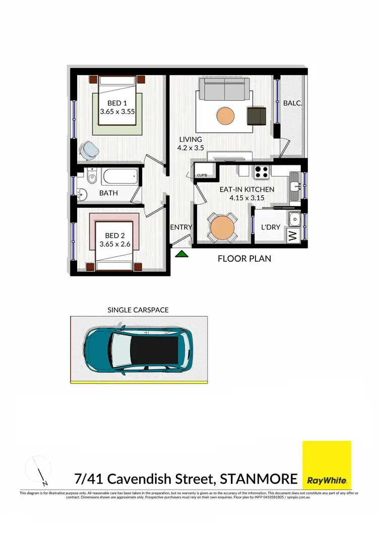Floorplan of Homely apartment listing, 7/41 Cavendish Street, Stanmore NSW 2048