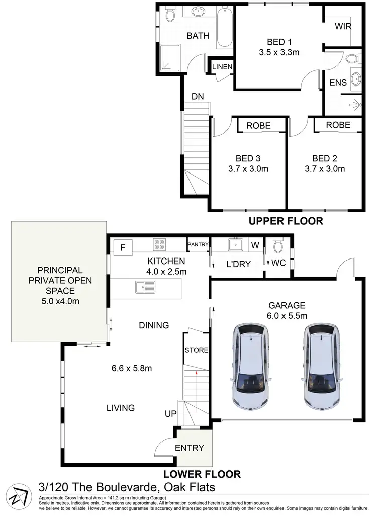 Floorplan of Homely townhouse listing, 3/120 The Boulevarde, Oak Flats NSW 2529