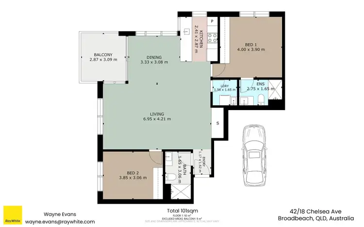 Floorplan of Homely apartment listing, 42/18 Chelsea Avenue, Broadbeach QLD 4218