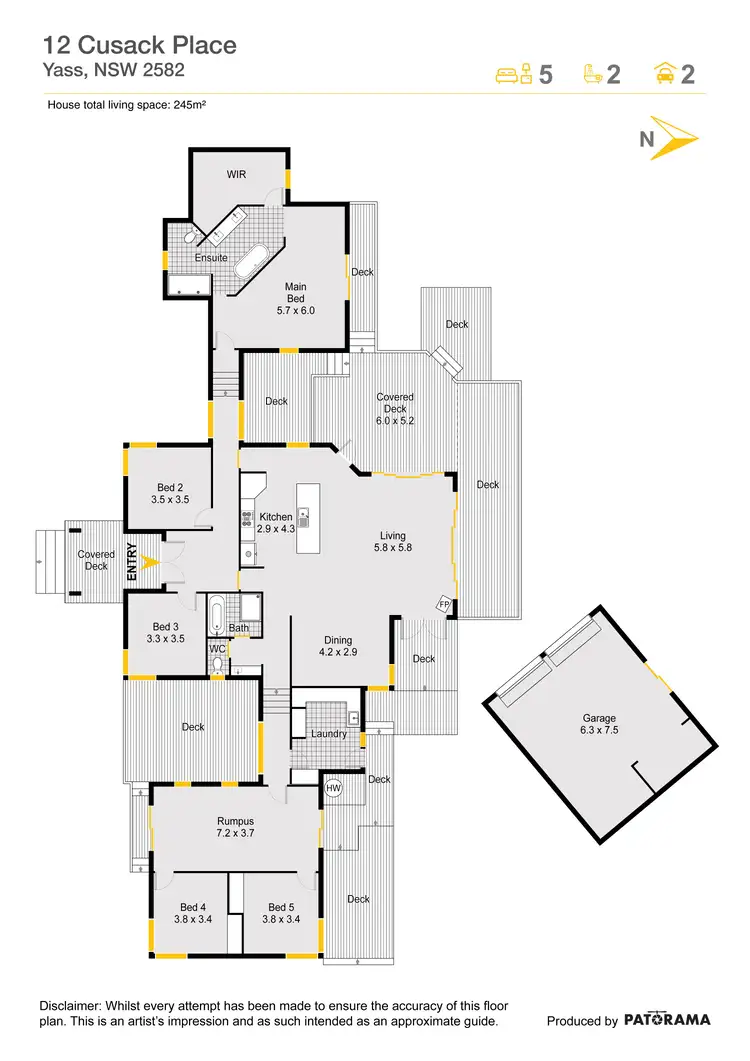Floorplan of Homely house listing, 12 Cusack Place, Yass NSW 2582
