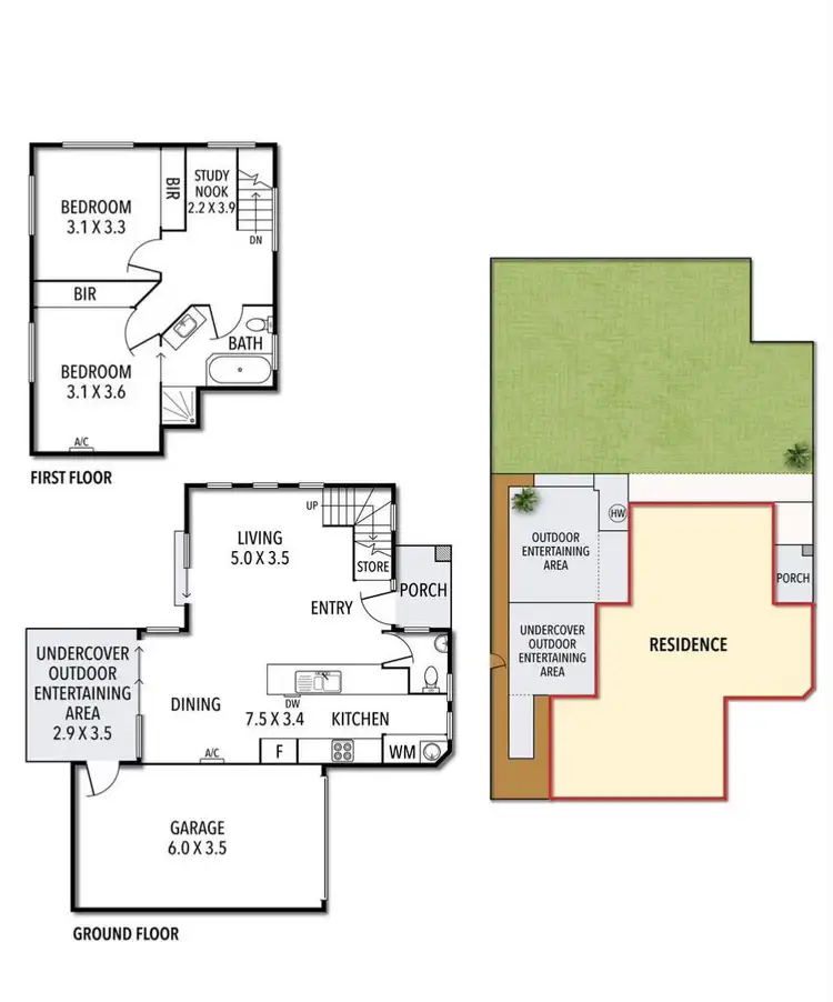 Floorplan of Homely townhouse listing, 1/66 Primula Avenue, Brooklyn VIC 3012