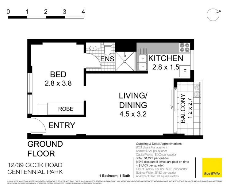 Floorplan of Homely apartment listing, 12/39-43 Cook Road, Centennial Park NSW 2021