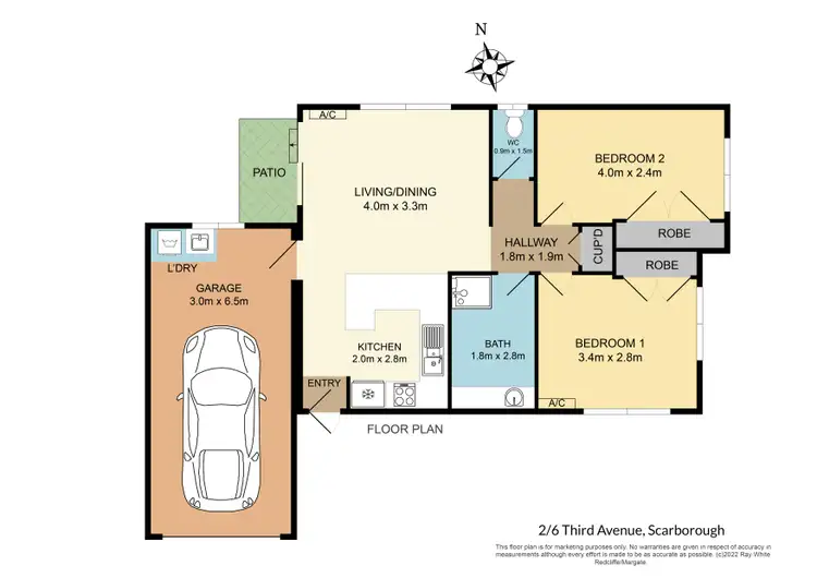 Floorplan of Homely unit listing, 2/6 Third Avenue, Scarborough QLD 4020