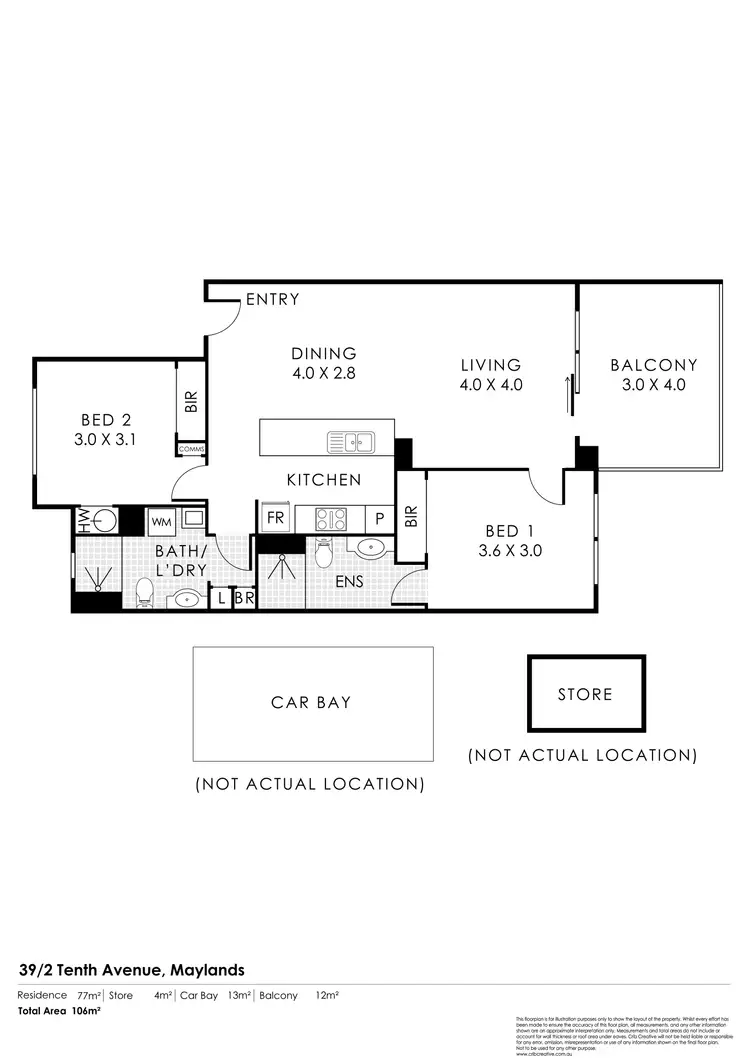 Floorplan of Homely apartment listing, 39/2 Tenth Avenue, Maylands WA 6051