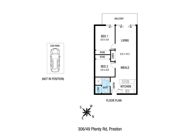 Floorplan of Homely apartment listing, 306/49 Plenty Road, Preston VIC 3072