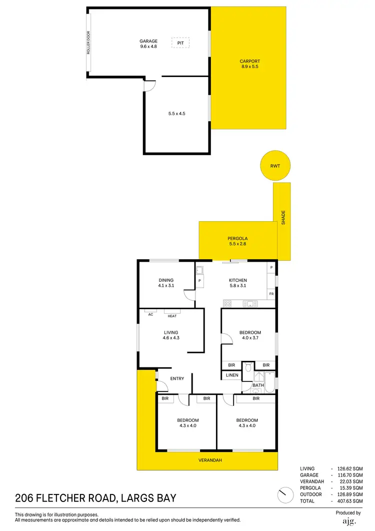 Floorplan of Homely house listing, 206 Fletcher Road, Largs Bay SA 5016