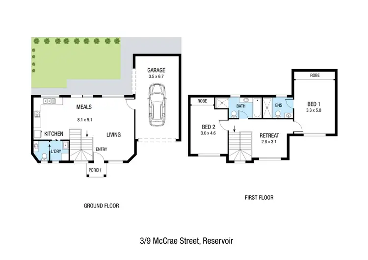 Floorplan of Homely townhouse listing, 3/9 McCrae Street, Reservoir VIC 3073