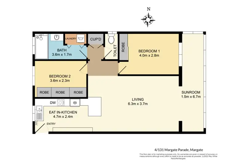 Floorplan of Homely unit listing, 4/131 Margate Parade, Margate QLD 4019