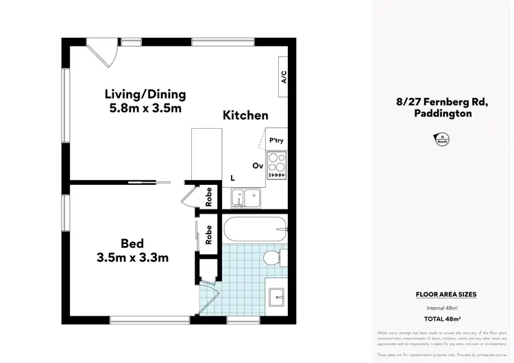 Floorplan of Homely apartment listing, 8/27 Fernberg Road, Paddington QLD 4064