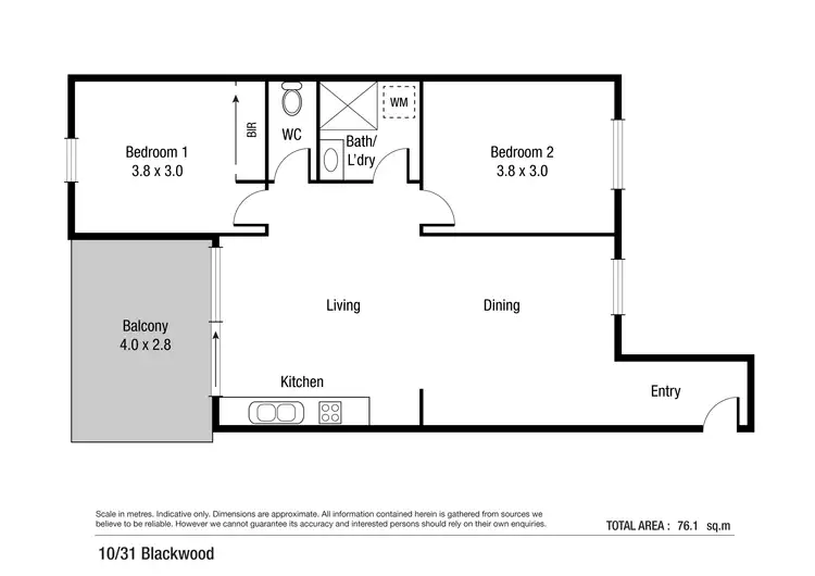 Floorplan of Homely unit listing, 10/31 Blackwood Street, Townsville City QLD 4810