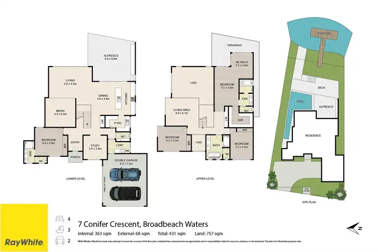 Floorplan of Homely house listing, 7 Conifer Crescent, Broadbeach Waters QLD 4218