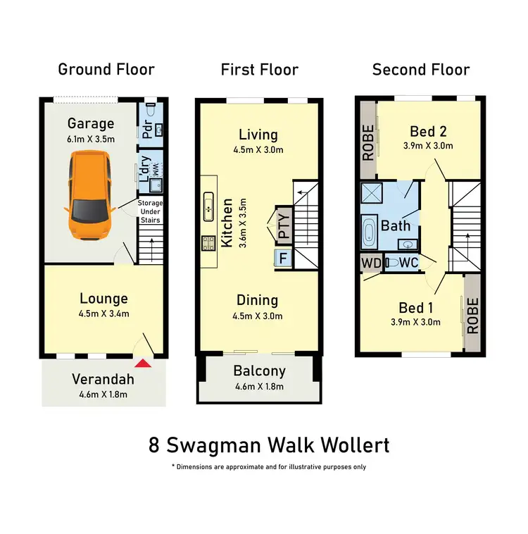Floorplan of Homely townhouse listing, 8 Swagman Walk, Wollert VIC 3750