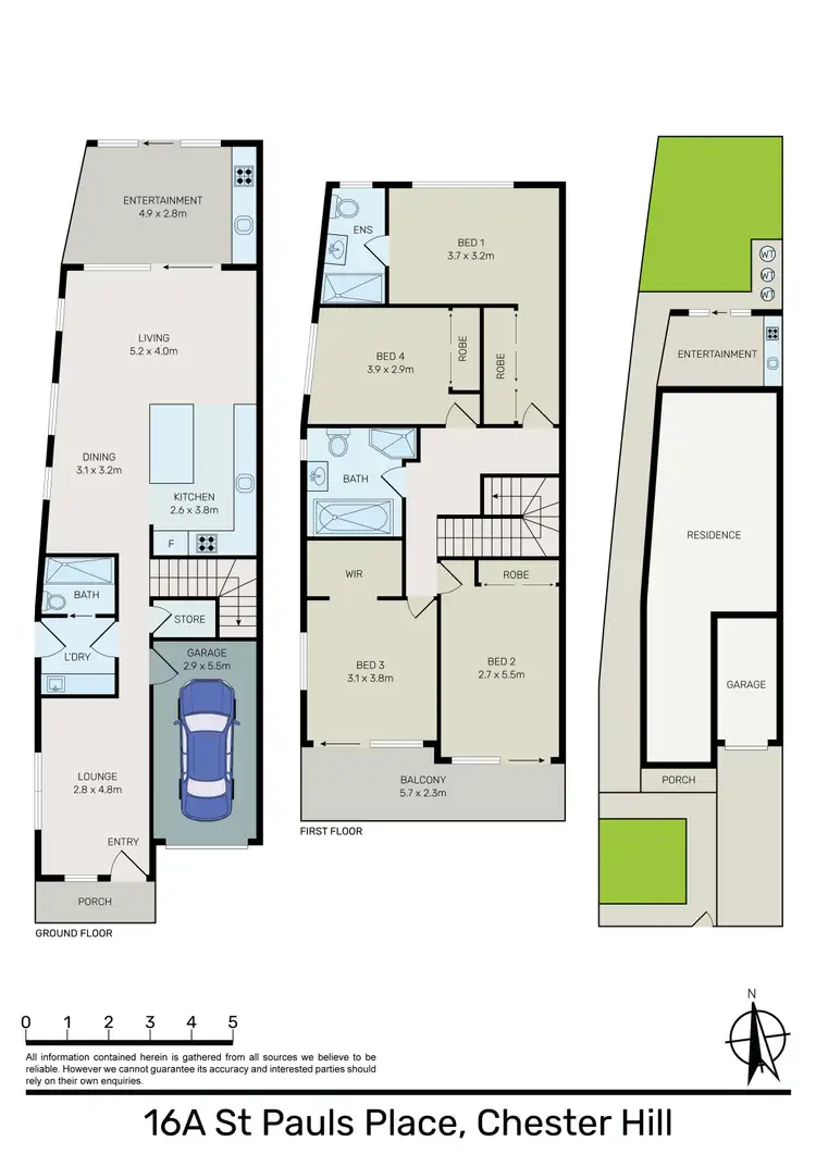 Floorplan of Homely semi-detached listing, 16A St Pauls Place, Chester Hill NSW 2162