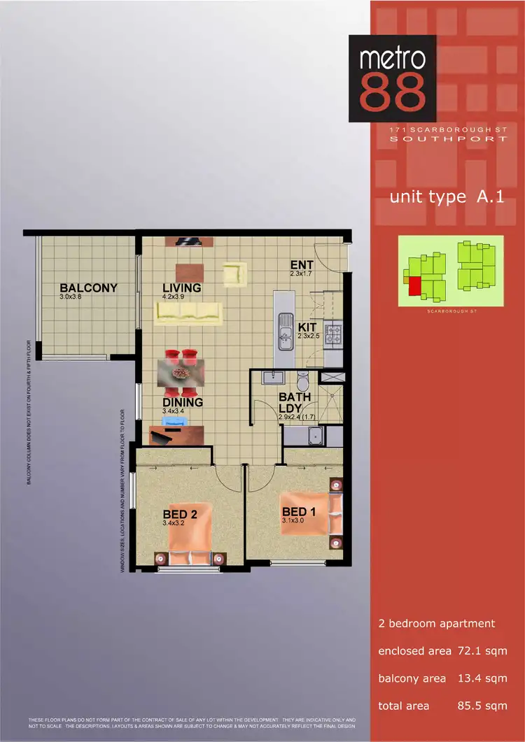 Floorplan of Homely apartment listing, 45/171 Scarborough Street, Southport QLD 4215
