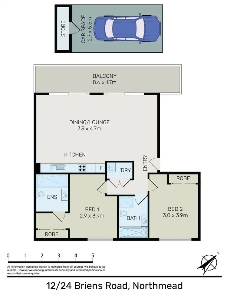 Floorplan of Homely apartment listing, 12/24-28 Briens Road, Northmead NSW 2152