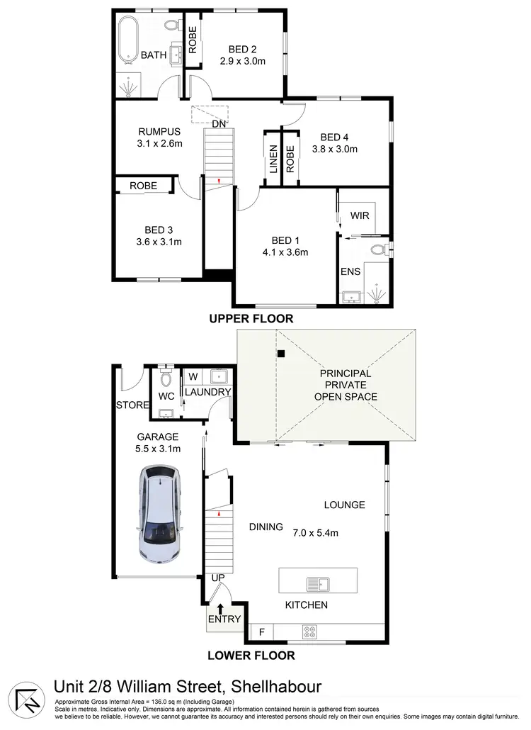 Floorplan of Homely townhouse listing, 2/8 William Street, Shellharbour NSW 2529