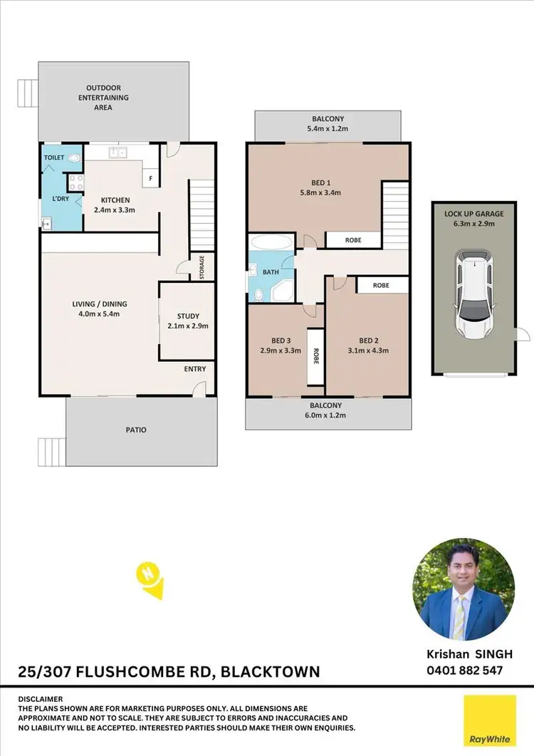 Floorplan of Homely townhouse listing, 25/307 FLUSHCOMBE Road, Blacktown NSW 2148