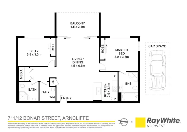 Floorplan of Homely apartment listing, 711/12 Bonar Street, Arncliffe NSW 2205