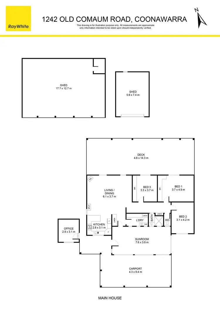 Floorplan of Homely rural property listing, 1242 Old Comaum Road, Coonawarra SA 5263