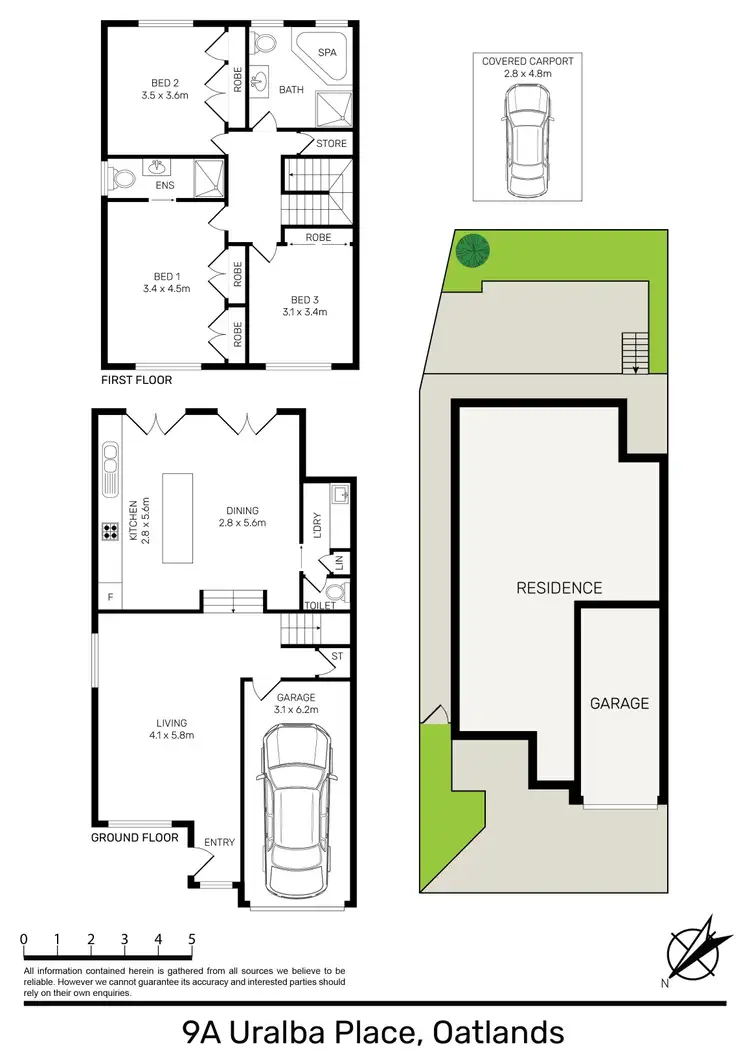 Floorplan of Homely semi-detached listing, 9A Uralba Place, Oatlands NSW 2117